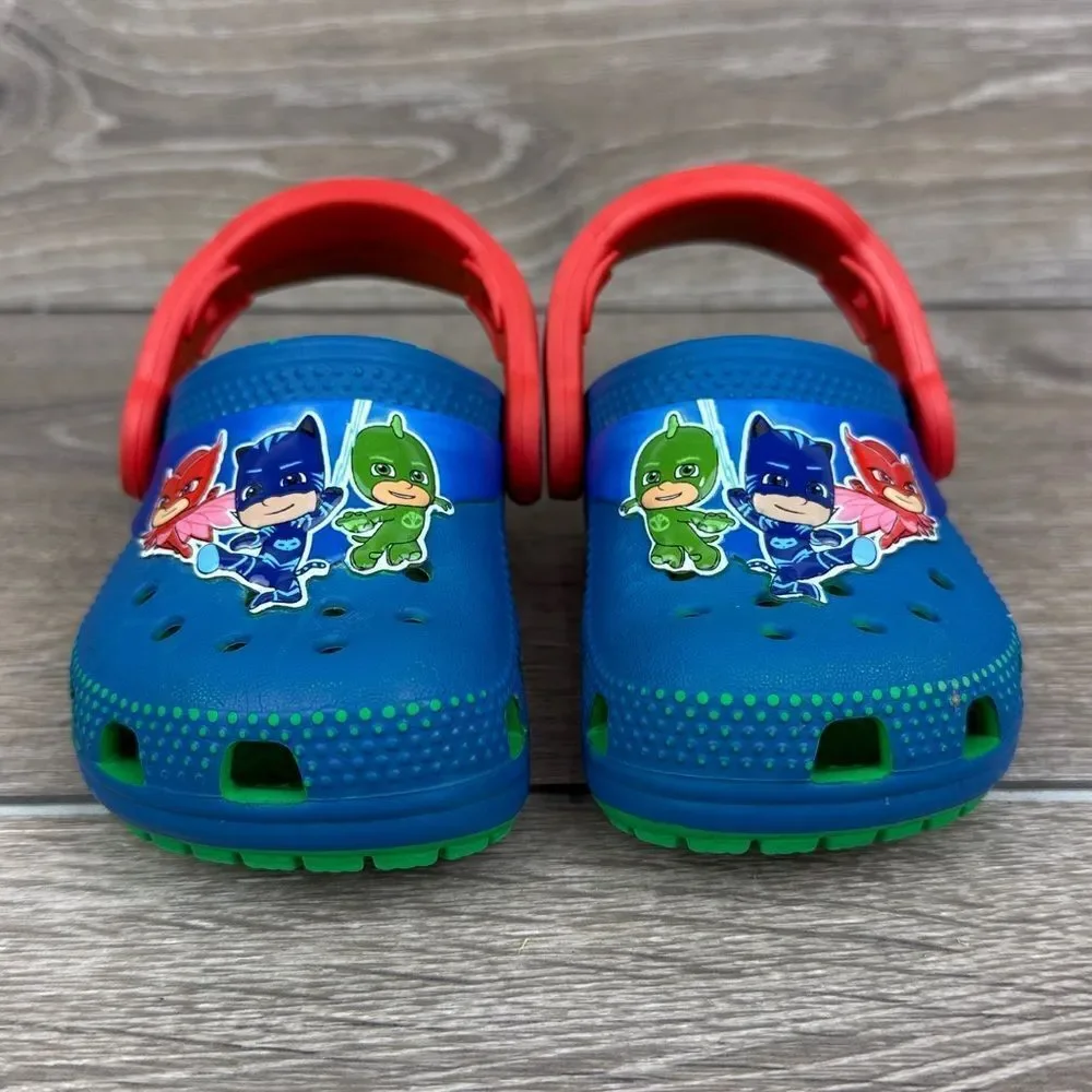 Crocs Classic Iconic Comfort PJ Masks Toddler Boy Sz 5 Blue Slip On Clog Sandals